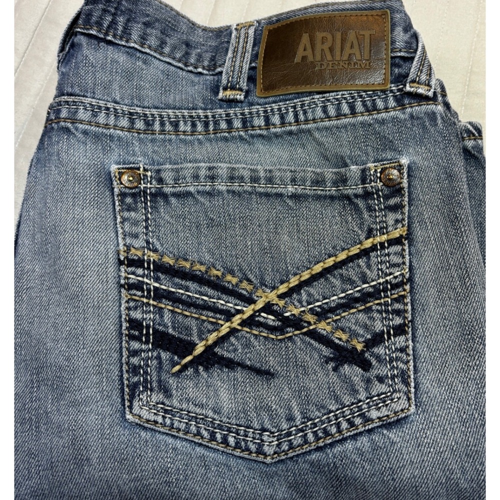 ARIAT M5 Straight Fit Straight Leg Mens Jeans 36x34 Medium Wash Western Cowboy